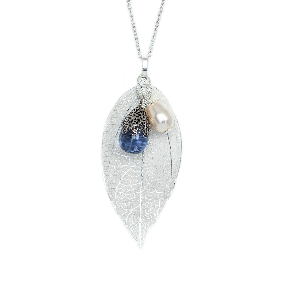 Halskæde - silver / blue charm