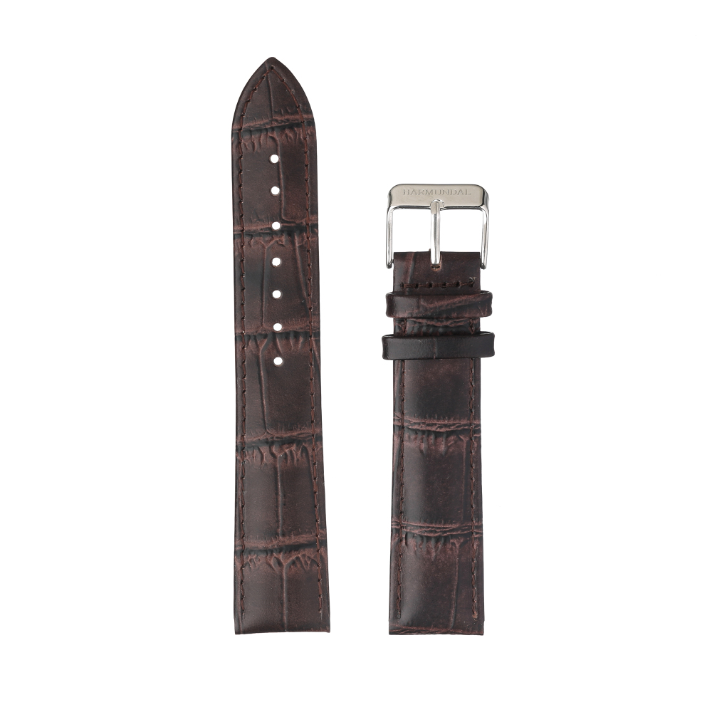 Strap - Brun læder 20mm - Stål