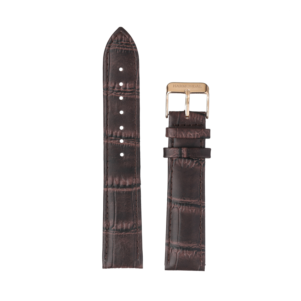 Strap - Brun læder 20mm - Rosa