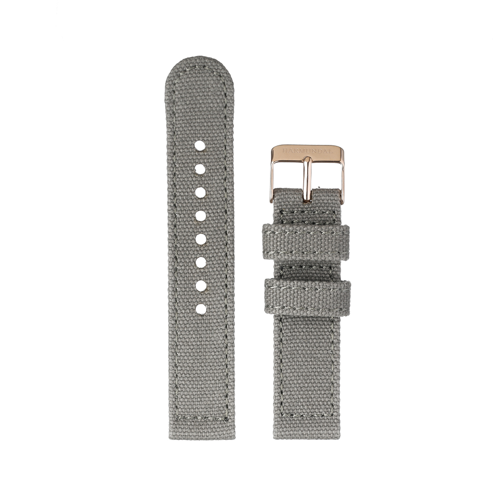 Strap - Oliven grøn Canvas 20mm - Rosa