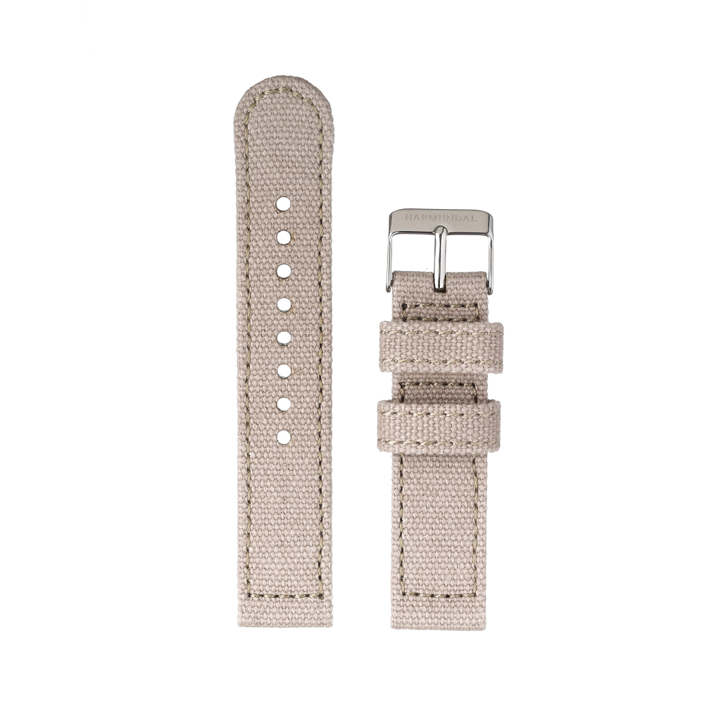 Strap - Creme Canvas 20mm - Stål