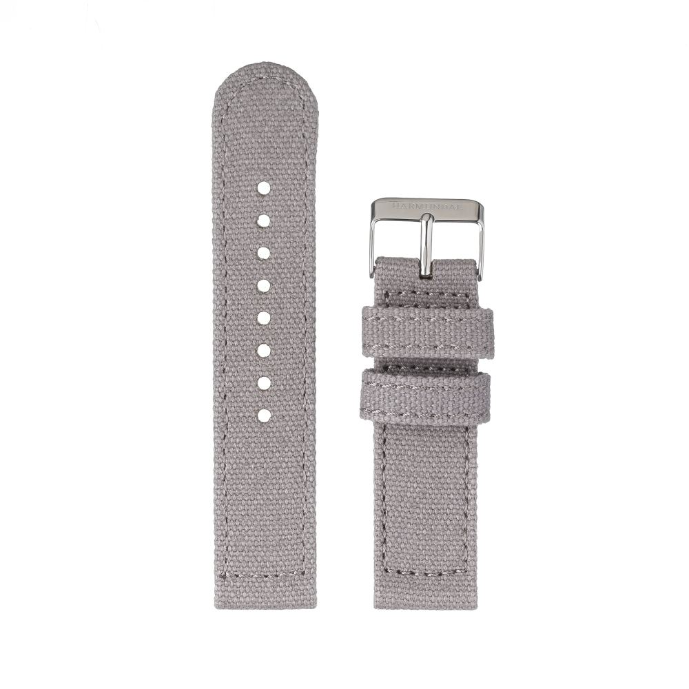Strap -  Purple grey Canvas 22mm - Stål