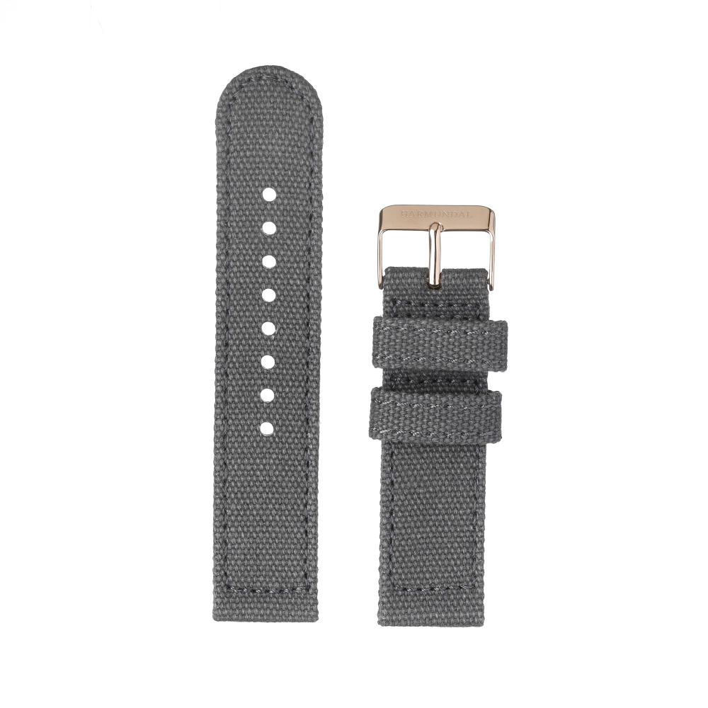 Strap -  Dark grey Canvas 22mm - Rosa